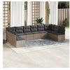 Image de Salon de Jardin avec Coussins 10 pcs, Canapés avec Pieds Réglables, Ensemble de Meubles d'Extérieur Patio Terrasse, 3249929