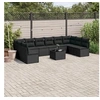 Image de Salon de jardin modulable resine tressee noir 11 pieces 55.0 x 55 x 37 10 personnes