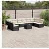 Image de Salon de jardin modulable 10 personnes 11 pieces noir 55.0 x 55 x 37 resine tressee