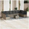 Image de Salon de jardin modulable resine tressee gris 11 pieces 55.0 x 55 x 37 11 personnes