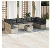 Image de Salon de jardin modulable resine tressee gris 11 pieces 55.0 x 55 x 37