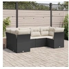 Image de Salon de Jardin avec Coussins 6 pcs, Canapés de Terrasse, Ensemble de Meubles de Patio, Mobilier d'Extérieur, Noir 3249945