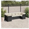 Image de Salon de jardin 7 pcs avec coussins noir résine tressée 3249955