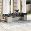 Image de Salon de Jardin avec Coussins 7 pcs, Canapés de Terrasse, Ensemble de Meubles de Patio, Mobilier d'Extérieur, Gris 3249961
