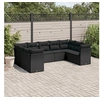 Image de 9-delige Loungeset met kussens poly rattan zwart3249964