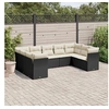 Image de Salon de Jardin avec Coussins 9 pcs, Canapés de Terrasse, Ensemble de Meubles de Patio, Mobilier d'Extérieur, Noir 3249965