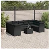 Image de 10-delige Loungeset met kussens poly rattan zwart3249974
