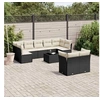 Image de Salon de Jardin avec Coussins 10 pcs, Canapés de Terrasse, Ensemble de Meubles de Patio, Mobilier d'Extérieur, Noir 3249995