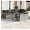 Image de Salon de Jardin avec Coussins 10 pcs, Canapés avec Pieds Réglables, Ensemble de Meubles d'Extérieur Patio Terrasse, 3249999
