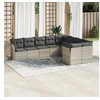 Image de Salon de jardin modulable resine tressee 9 pieces gris 62.0 x 62 x 69