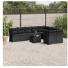 Image de 10-delige Loungeset met kussens poly rattan zwart3250014