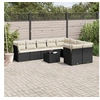 Image de Salon de Jardin avec Coussins 10 pcs, Canapés de Terrasse, Ensemble de Meubles de Patio, Mobilier d'Extérieur, Noir 3250015