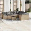 Image de Salon de jardin modulable GENERIQUE resine tressee 9 personnes 62 x 62 x 69 cm 10 pieces