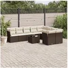 Image de Salon de jardin modulable rotin marron 10 pieces 9 personnes