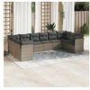 Image de Salon de jardin avec coussins 10 pcs gris résine tressée 3250039