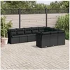 Image de Salon de jardin modulable resine tressee noir 10 pieces x 289 x 69 10 personnes