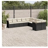 Image de Salon de Jardin avec Coussins 10 pcs, Canapés de Terrasse, Ensemble de Meubles de Patio, Mobilier d'Extérieur, Noir 3250075