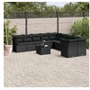 Image de Salon de Jardin avec Coussins 8 pcs, Canapés de Terrasse, Ensemble de Meubles de Patio, Mobilier d'Extérieur, Noir 3259388
