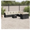 Image de Salon de Jardin avec Coussins 11 pcs, Canapés de Terrasse, Ensemble de Meubles de Patio, Mobilier d'Extérieur, Noir 3250085
