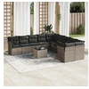 Image de Salon de jardin modulable resine tressee gris 11 pieces x 289 x 69 10 personnes