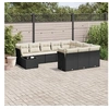 Image de Salon de jardin 11 pcs avec coussins noir résine tressée 3250095