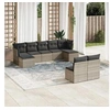 Image de Salon de Jardin avec Coussins 9 pcs, Canapés avec Pieds Réglables, Ensemble de Meubles d'Extérieur Patio Terrasse, 3250109