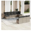 Image de Salon de jardin modulable resine tressee gris 10 pieces 10 personnes