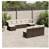 Image de Salon de Jardin avec Coussins 10 pcs, Canapés de Terrasse, Ensemble de Meubles de Patio, Mobilier d'Extérieur, Marron 3250132