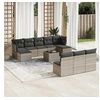Image de Salon de jardin 11 pcs avec coussins gris résine tressée 3250139