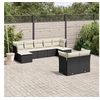 Image de Salon de Jardin avec Coussins 9 pcs, Canapés de Terrasse, Ensemble de Meubles de Patio, Mobilier d'Extérieur, Noir 3250145