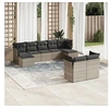 Image de Salon de jardin modulable resine tressee gris 9 pieces 62.0 x 62 x 69 9 personnes