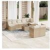 Image de Salon de jardin modulable rotin beige 10 pieces 62 x 62 x 69 cm