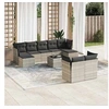 Image de Salon de Jardin avec Coussins 10 pcs, Canapés avec Pieds Réglables, Ensemble de Meubles d'Extérieur Patio Terrasse, 3250161