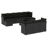Image de Salon de jardin 11 pcs avec coussins noir tressée