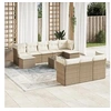 Image de Salon de jardin modulable rotin 8 personnes 11 pieces