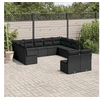 Image de Salon de jardin 11 pcs avec coussins noir résine tressée 3250184