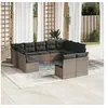 Image de Salon de jardin 11 pcs avec coussins gris résine tressée 3250189