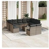 Image de Salon de Jardin avec Coussins 13 pcs, Canapés de Patio, Ensemble de Meubles, Mobilier de Terrasse Extérieur, Noir 3260606