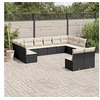 Image de Salon de jardin 12 pcs avec coussins noir résine tressée 3250205