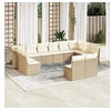 Image de Salon de Jardin avec Coussins 13 pcs, Canapés de Patio, Ensemble de Meubles, Mobilier de Terrasse Extérieur, Noir 3260607