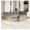 Image de Salon de jardin avec coussins 12 pcs beige résine tressée 3250208