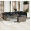 Image de Salon de jardin avec coussins 12 pcs gris résine tressée 3250209