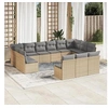 Image de Salon de Jardin avec Coussins 14 pcs, Canapés de Patio, Ensemble de Meubles, Mobilier de Terrasse Extérieur, Beige 3223903