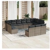 Image de Salon de Jardin avec Coussins 14 pcs, Canapés de Terrasse, Ensemble de Meubles de Patio, Mobilier d'Extérieur, Gris 3223905