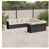 Image de Salon de jardin 11 pcs avec coussins noir résine tressée 3250245