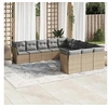 Image de Salon de jardin 11 pcs avec coussins beige résine tressée 3250248
