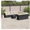 Image de Salon de jardin 12 pcs avec coussins noir résine tressée 3250255