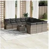 Image de Salon de jardin modulable rotin gris 12 pieces 11 personnes