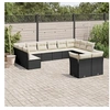 Image de Salon de jardin 12 pcs avec coussins noir résine tressée 3250265