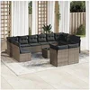 Image de Salon de Jardin avec Coussins 11 pcs, Canapés de Patio, Ensemble de Meubles, Mobilier de Terrasse Extérieur, Beige 3260651